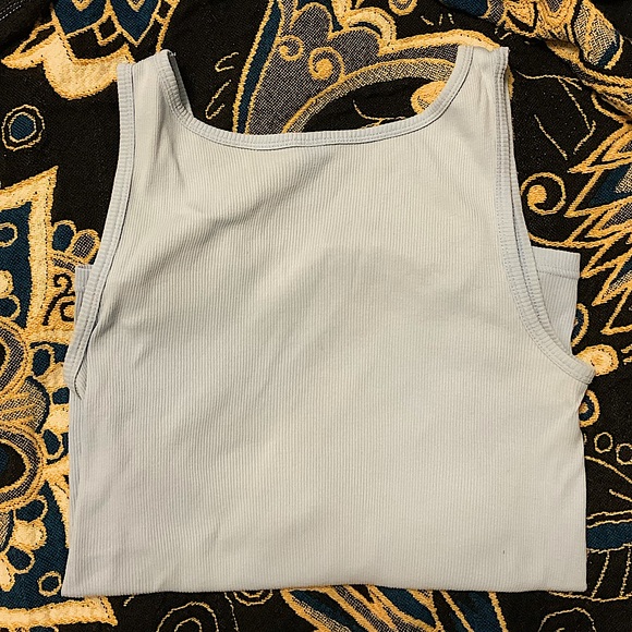 Light Blue Ribbed Tank Top - Picture 11 of 13